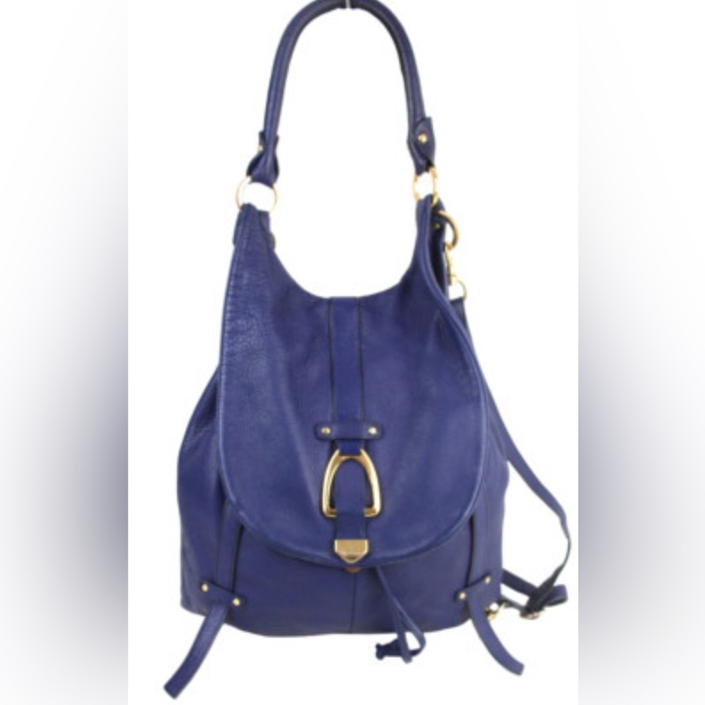 G.l.L.l. (Got It Love It) leather convertible backpack in Royal blue.